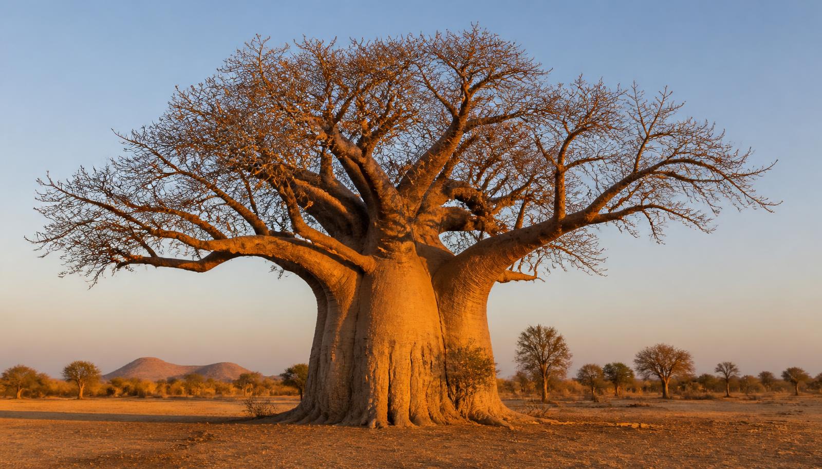 Baobab au Sénégal à la lumière du soir